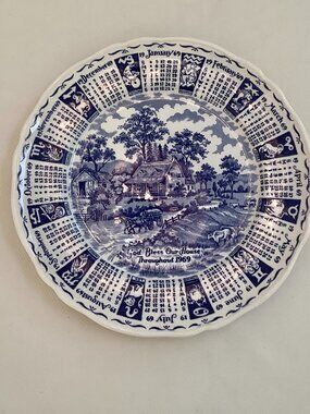 Vintage Collectable Calendar Plate 1969 Alfred Meakin Straffordshire England